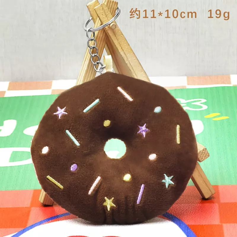Sweet Round Doughnut Plush Key Ring
